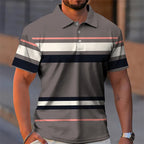 Essential Summer Stripes Polo Shirt Men 3D Print Colors Plaid Button Lapel Golf Shirts Harajuku Streetwear Casual Fashion Tee