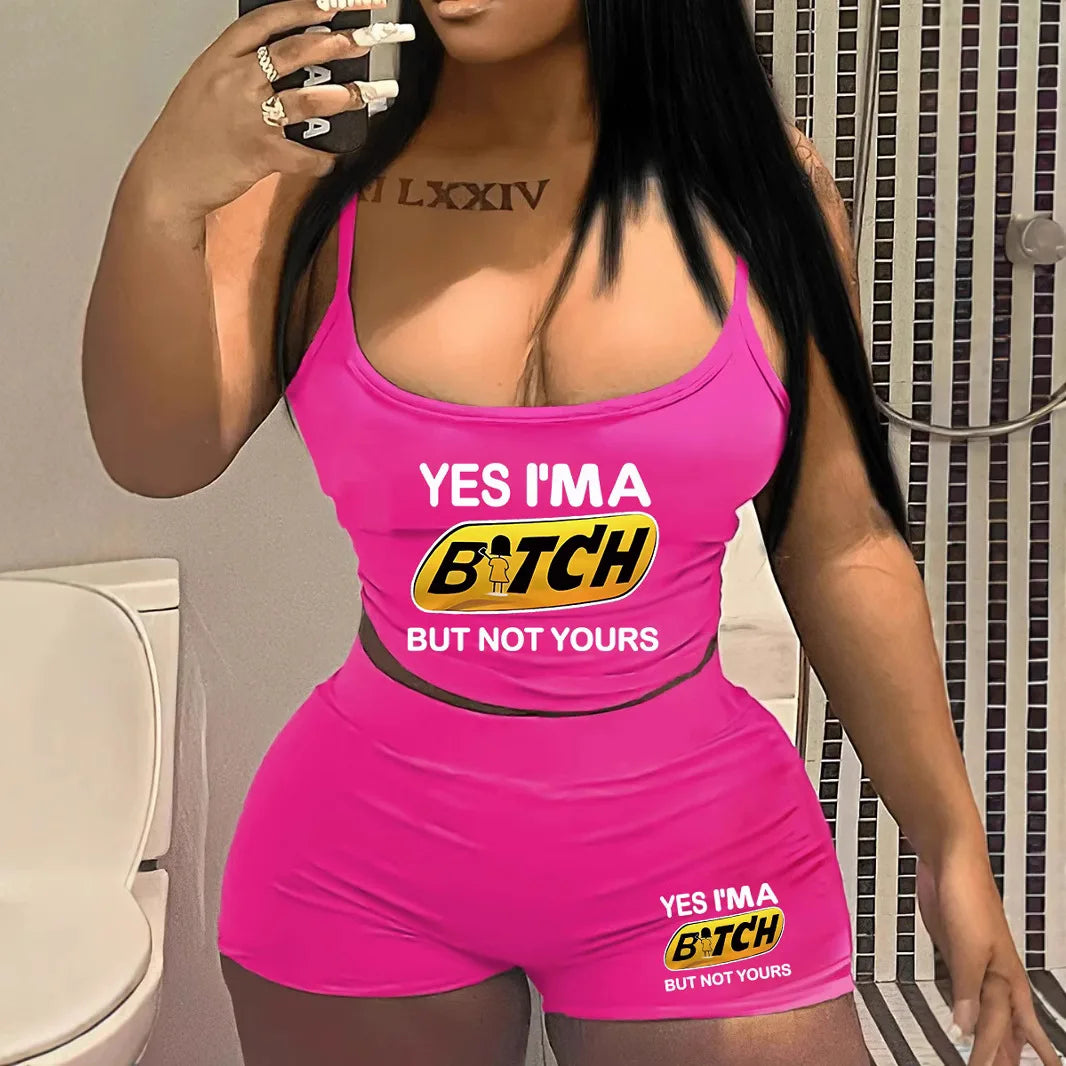 Sexy Spaghetti Strap Crop Tops And Short 2 Piece Sets Woman Outfit 2026 Summer Sexy Sport Casual Two Piece Set Women Short Sets Main image