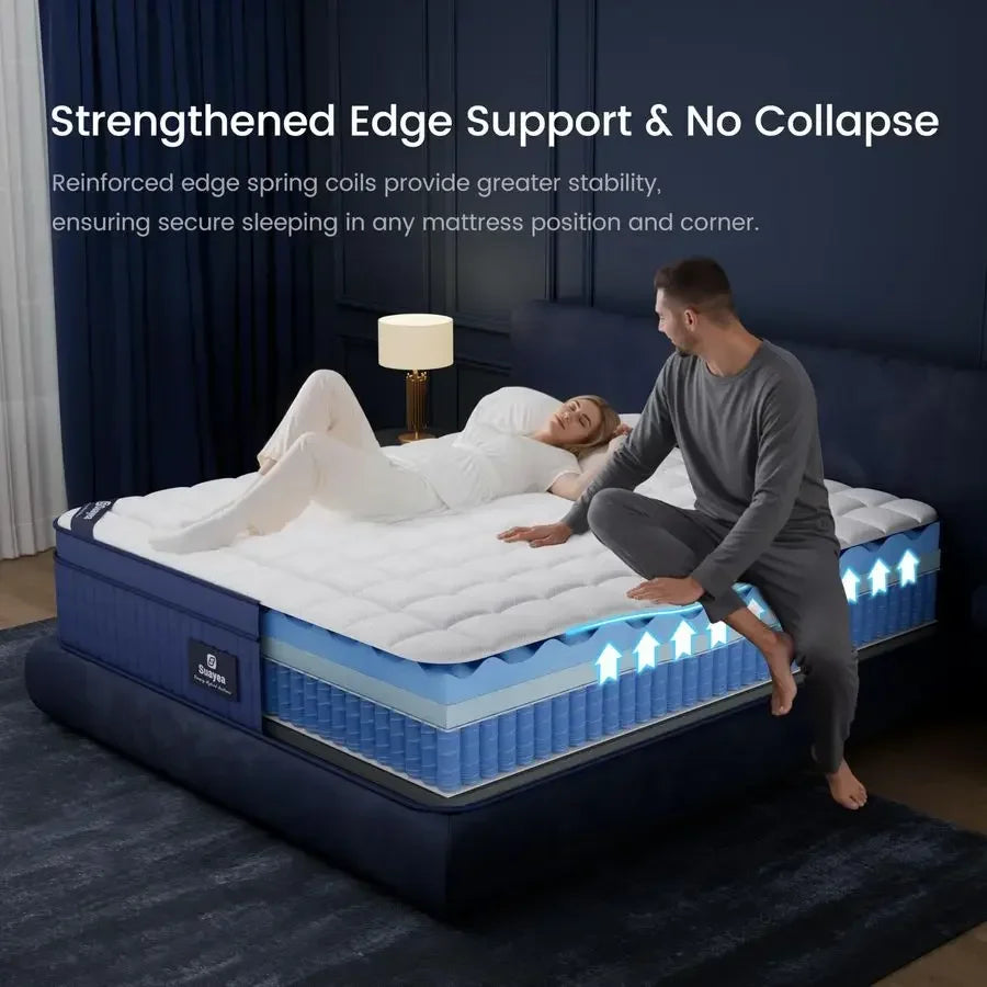 XL Mattresses, 12 Inch Twin XL Mattress in a Box, Medium Pocket Spring and Gel Memory Foam Hybrid Mattress for Superior Comfort