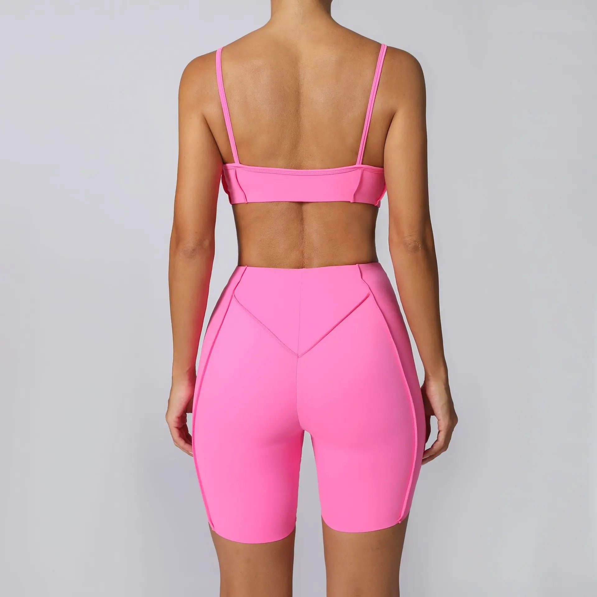 2-Piece Yoga Set – Open Back Sports Bra & High Waist Shorts Secondary image
