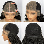 32inch Synthetic Boho Knotless Braided Wigs for Black Women Bohemian Box Braids Wigs Lace Front Braided Lace Wigs with Baby Hair