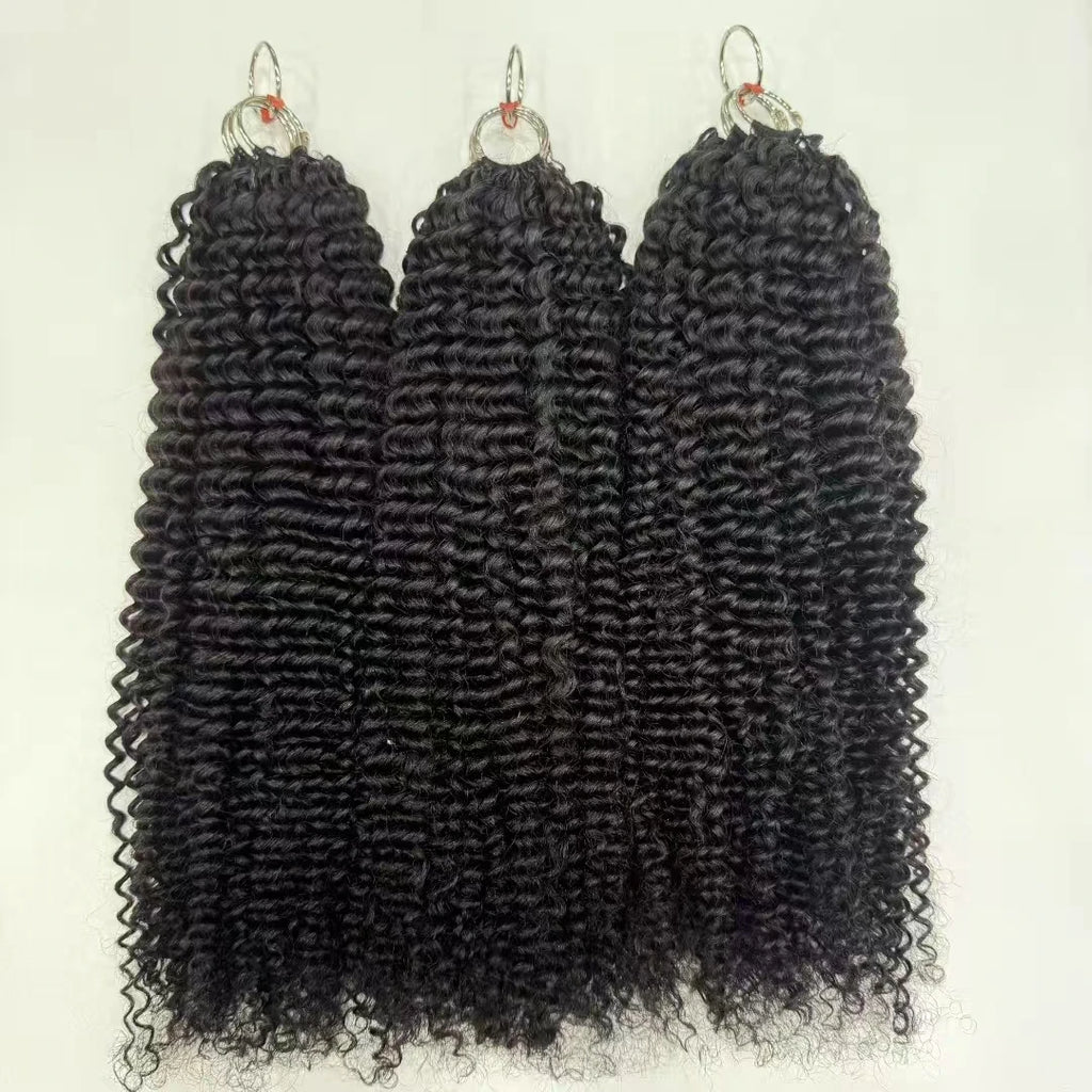 NABI Pre-Separated Crochet Human Hair Bundle Miracle Knots Braiding 14-18inch Water Wave Curly 100% Human Hair for Women