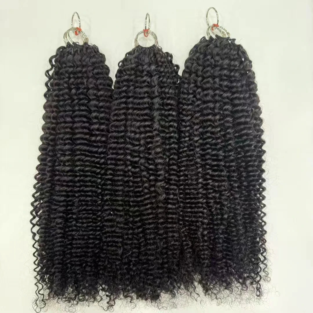 NABI Pre-Separated Crochet Human Hair Bundle Miracle Knots Braiding 14-18inch Water Wave Curly 100% Human Hair for Women