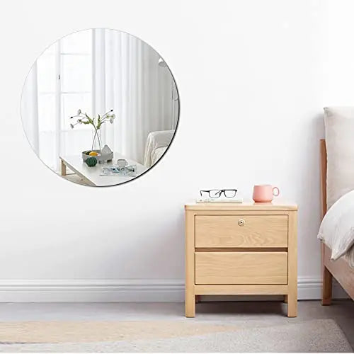 Mirror Wall Sticker Round Oval Acrylic Wall Sticker Self-adhesive Acrylic Tiles Sticker for Bathroom DIY 3D Wall Decal