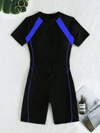 Short Sleeve Surfing Swimsuit 2025 Slim Bodysuit Swimwear Women One Pieces Rashguard Diving Clothes Bathing Swimming Swim Suit