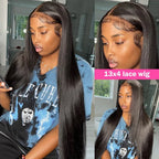 Straight Human Hair Wigs 13X6 Hd Lace Frontal Wig 30 40 Inch 13X4 Brazilian Pre Plucked Front Black Wig For Women 250 Density