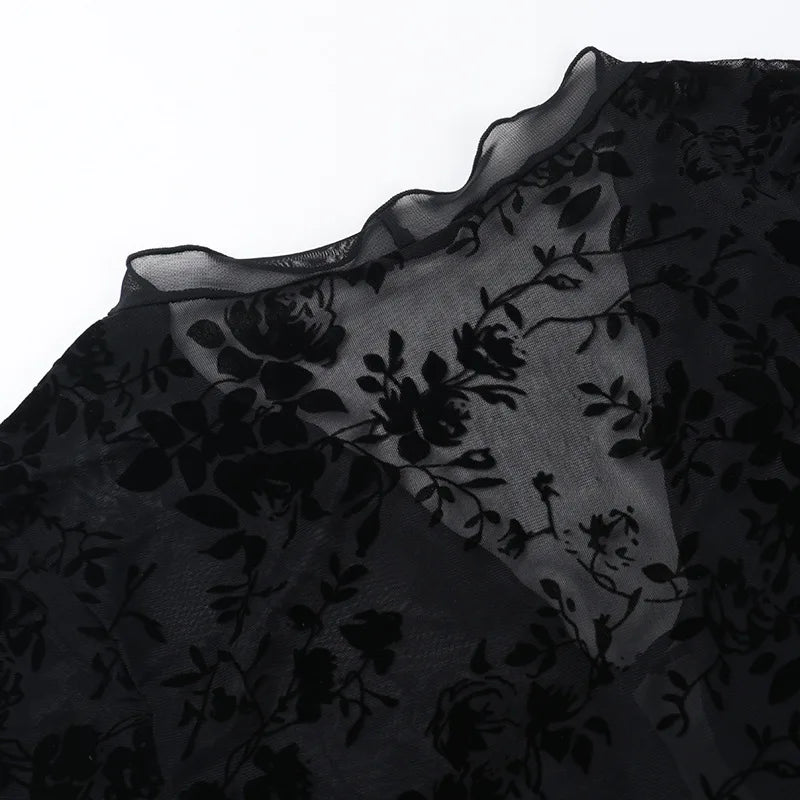 Autumn New Fashionable Chiffon Slim Fit Ruffle Trumpet Sleeve Shirt for Women