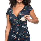 Womens Maternity Clothes Breastfeeding Clothing Short Sleeve Pregnant Clothes Pleated Side Open Pregnancy T-Shirt Top