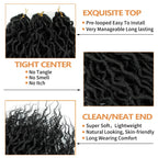 1/6Packs Goddess Locs Crochet Hair for Women,Pre Looped Crochet Braids with Wavy Curly Ends Queen Locs Synthetic Braid Extension