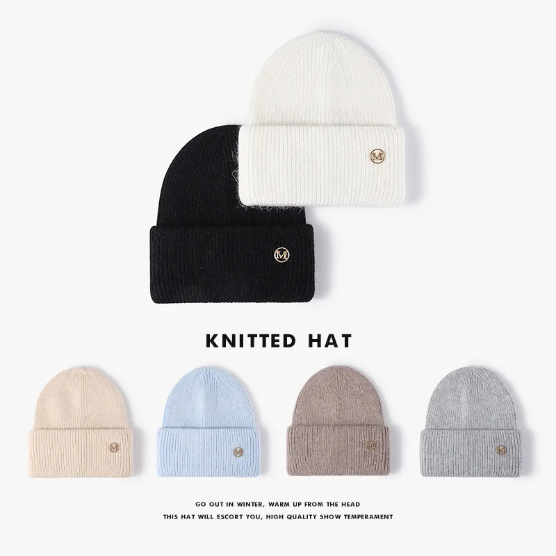 Women Winter Hat Real Rabbit Fur Winter Hats For Women Fashion Warm Beanie Hats Women Solid Adult Cover Head Cap