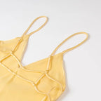 HH Women Summer Yellow Stain V Neck Sling Dress Elegant Sleeveless Loose Maxi Robes 2026 New Ladies Party Holiday Dresses