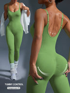 One-piece Seamless Sport Yoga Jumpsuit Sexy Back-u Bodycon Workout Clothes for Women Outfit Fitness Gym Set Sportwear Tracksuit