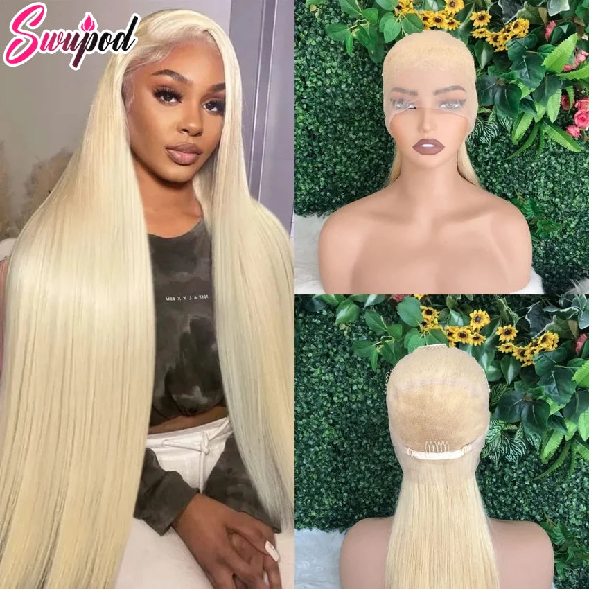 Full Wig Human Hair 250 Density 613 Blonde Preplucked Straight Full Human Hair Wig Real Glueless Hd Lace Frontwig