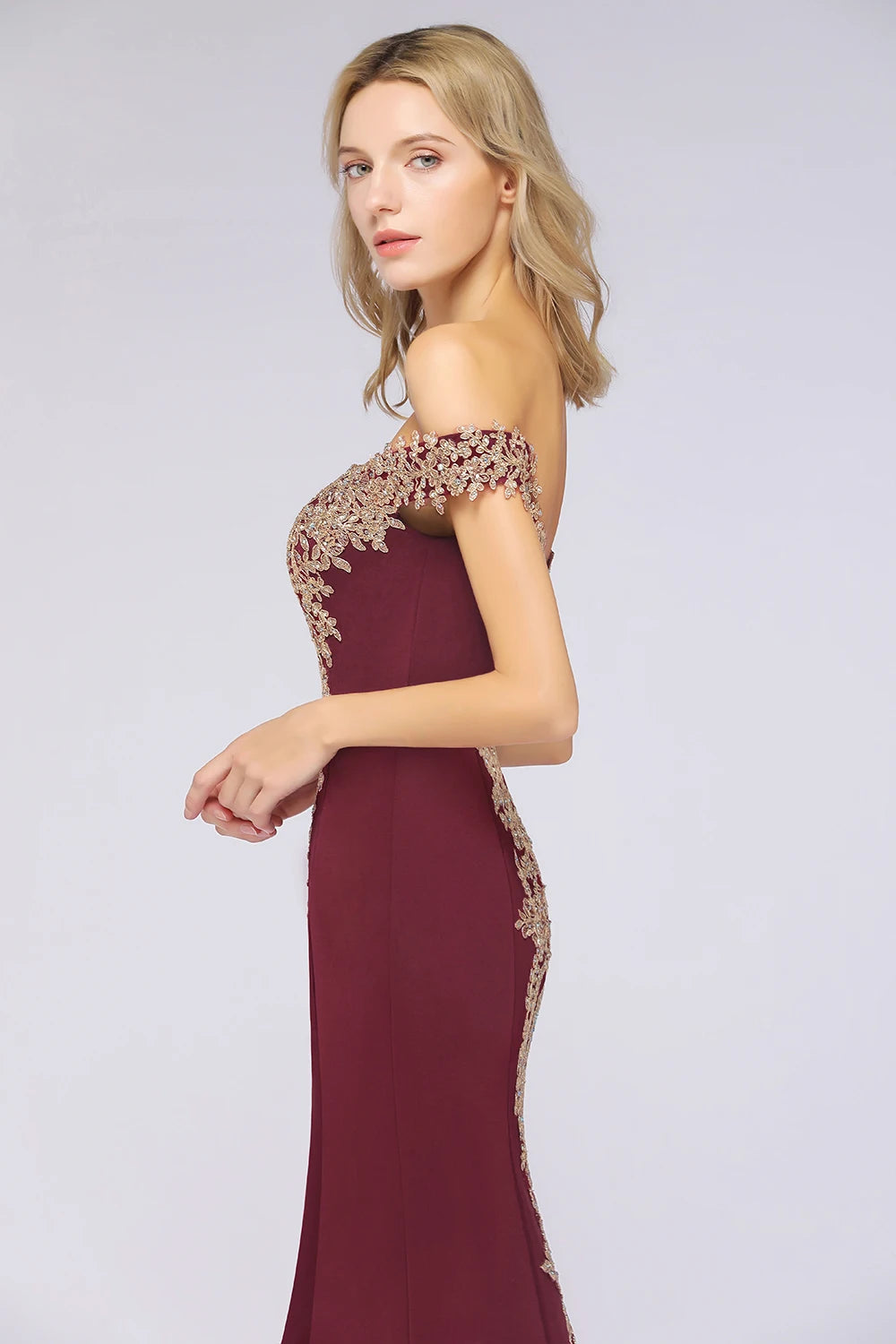 Women Evening Dresses Evening Prom Formal Gowns Wedding Party Long Dress Lace Applique Off Shoulder Dresses Gala