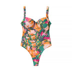 Floral Print Sexy Bodysuit Pant Set Hot Girl Sweetheart Backless Spaghetti Straps Top Elastic Waist Capri Pants Lady Outfit