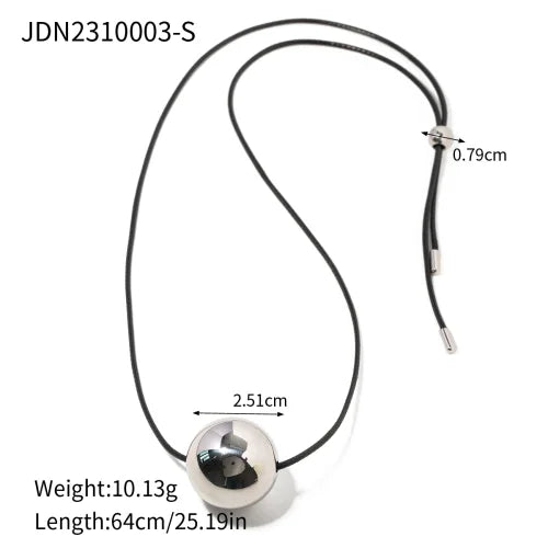 Youthway Trendy Stainless Steel Waterproof Irregular Geometric Metal Wax Rope Necklace Gold Silver For Women Jewelry Gift