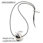 Youthway Trendy Stainless Steel Waterproof Irregular Geometric Metal Wax Rope Necklace Gold Silver For Women Jewelry Gift