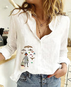 Women Clothing Shirts for Women Tops Tshirts Cotton Linen Casual Fashion Clothes Tees Spring Elegant Streetwear Autumn