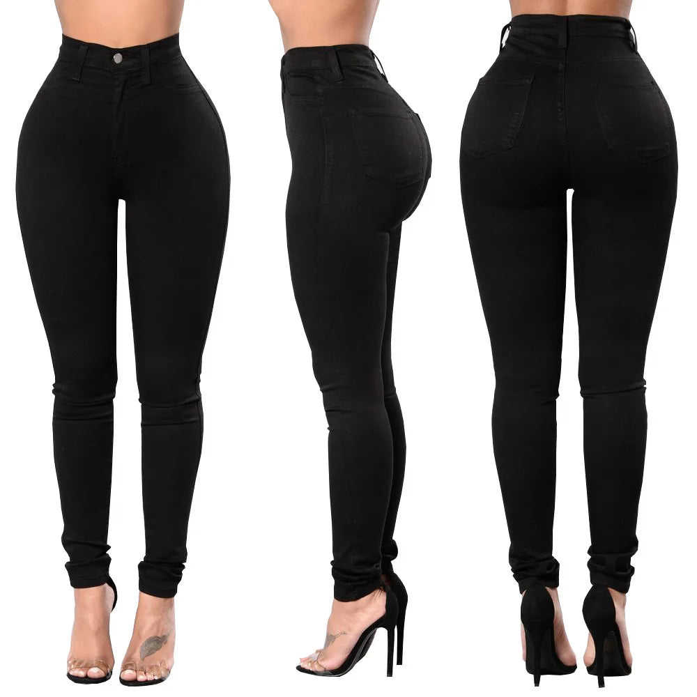 Skinny Jeans Women Pencil Pants Super Stretch Denim Sexy Slim Women Fashion Fashion Waist Retro Commuter Secondary image