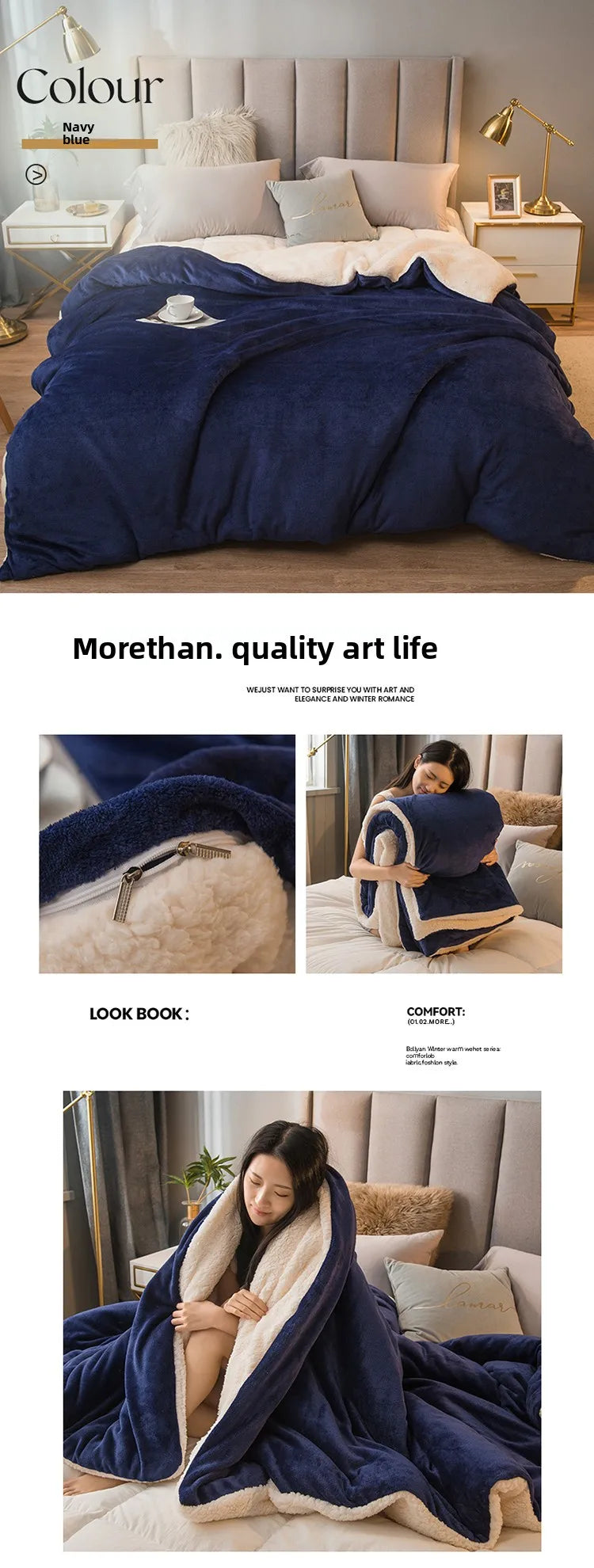 Solid Color Thickening Lamb Wool Multifunctional Duvet Blanket Bed Cover Bedspread on The Bed Keep Warm Winter Bed Blankets