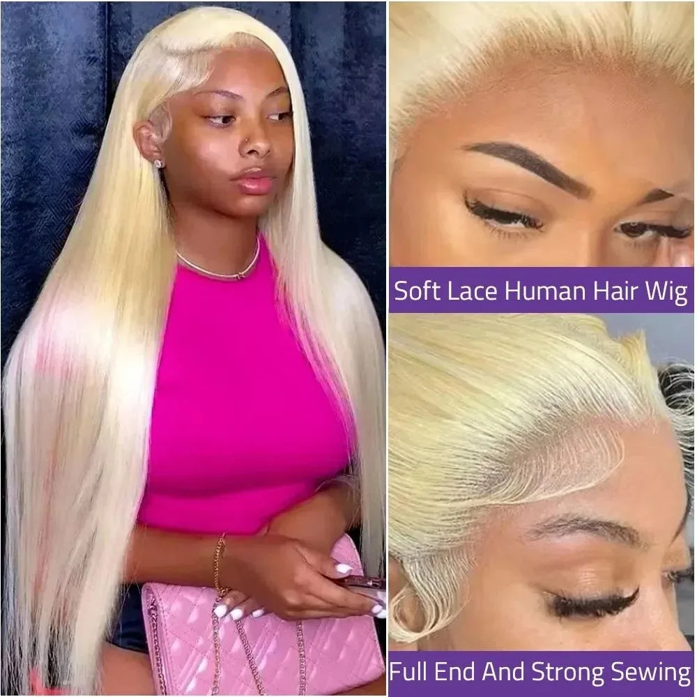40 Inch 613 Hd Lace Frontal Wig 13x6 13x4 Blonde Straight Lace Front Wigs Human Hair Brazilian Colored Human Hair Wigs For Women