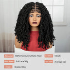 Thick Braided Wigs Synthetic Full Lace Knotless Box Braided Lace Wigs Lace Frontal Natural Braids Wigs for Black Women