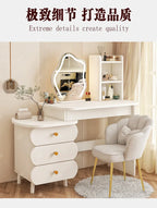 Bedroom Mirror Dressing Table Desk White Drawers Light Makeup Vanity Wood Room Penteadeira Com Espelho Dresser Furniture