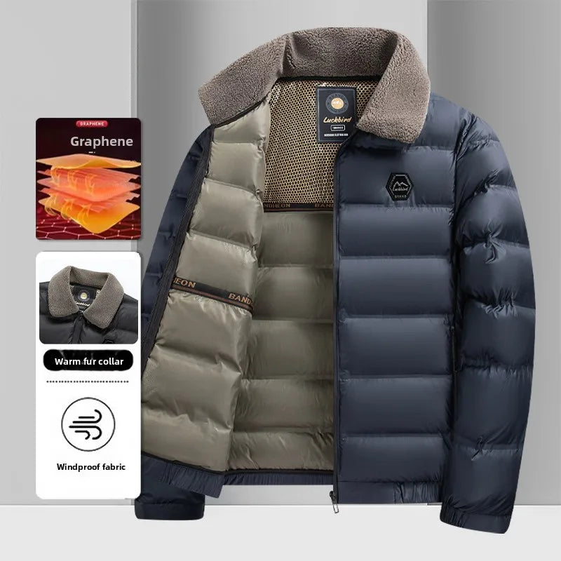 Top Grade Graphene Warmth Technology Men's New Winter Parka Jacket Windbreaker Diamond Quilted Bubble Puffer Coats