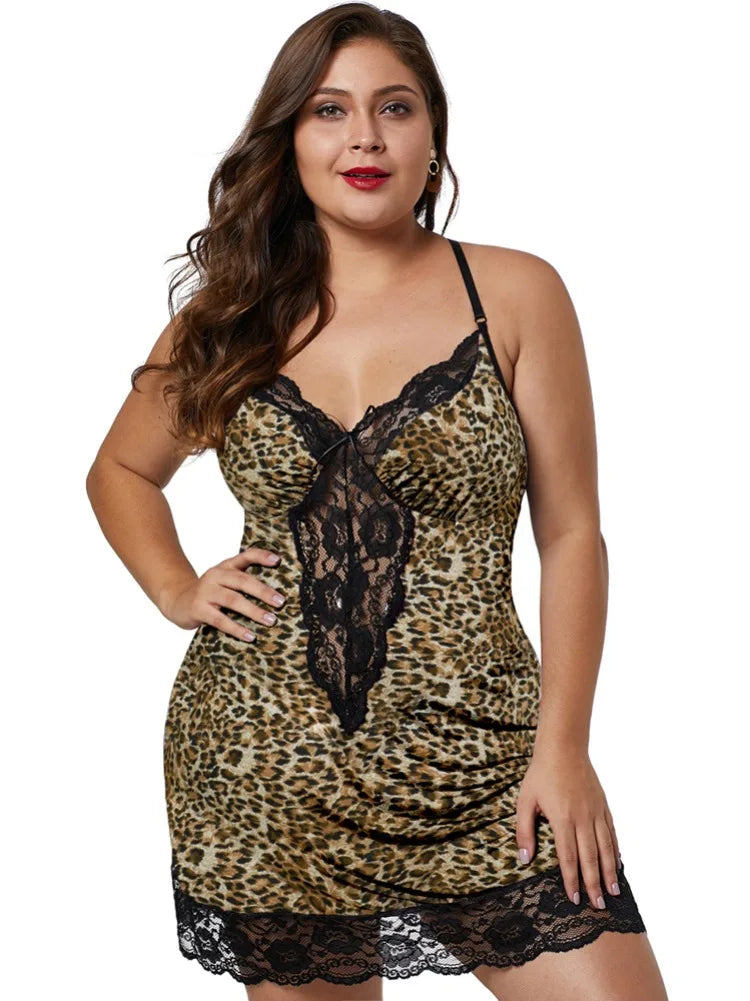8XL Plus Size Sexy Lace Nightgown for Women Summer Pajamas Dress V Neck Bodydoll Sleeveless Nightdress Plumpy Female Homewear
