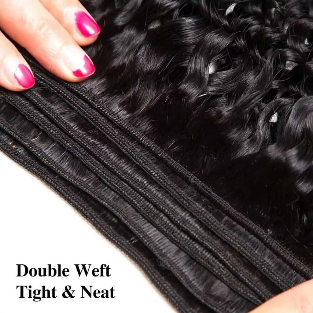 Water Wave Human Hair Bundles Curly Deep Wave 3 Bundles Brazilian Natural Black Human Hair Remy Hair Human Hair Natural