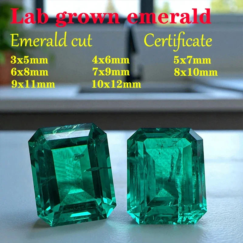 emerald Cut Lab Grown Columbia Emerald Natural color for DIY Jewelry Making Materials with Certificate Factory Wholesale price Main image