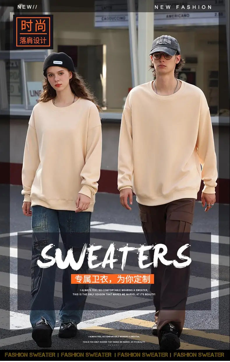 Customizable Thick Sweatshirt for Man Women Plain Hoodie Sweater Autumn Winter Fleece Sweatshirts Logo Original Design