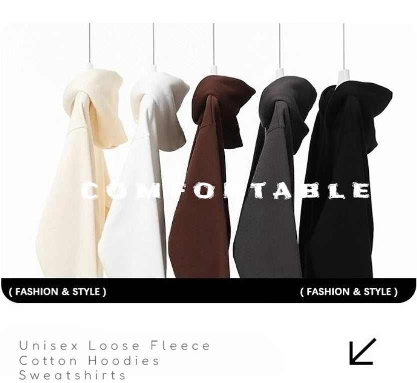 Fleece Men's Women Oversize Casual Sweatshirt Hoodies Couple Unisex Pullover Autumn Winter Loose Cotton Sport Hoody Clothing Top Secondary image