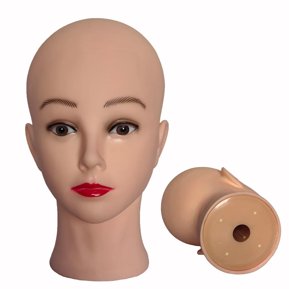 Professional Makeup Doll Head Bald Manikin Model For Making Wigs Styling Caps Hairdressing Hat Headwear Display Stand Main image