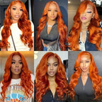 250 Density 30 Inch Body Wave 100% Human Hair - Ginger Color Silky Soft No Tangle No Shedding Premium Extensions