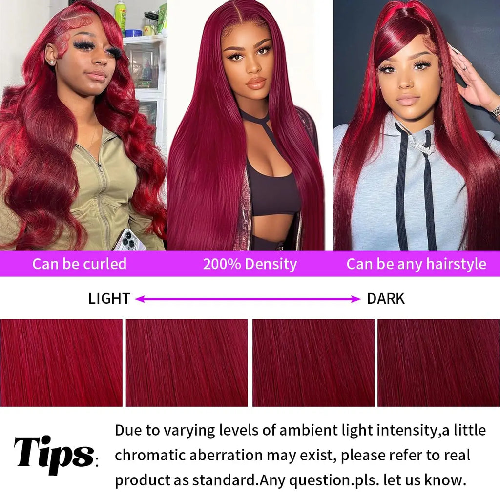 Burgundy 99J Body Wave Lace 13x6 HD Front Wigs Human Hair Pre Plucked with Baby Hair 13x4 Lace Front Wigs for Black Women