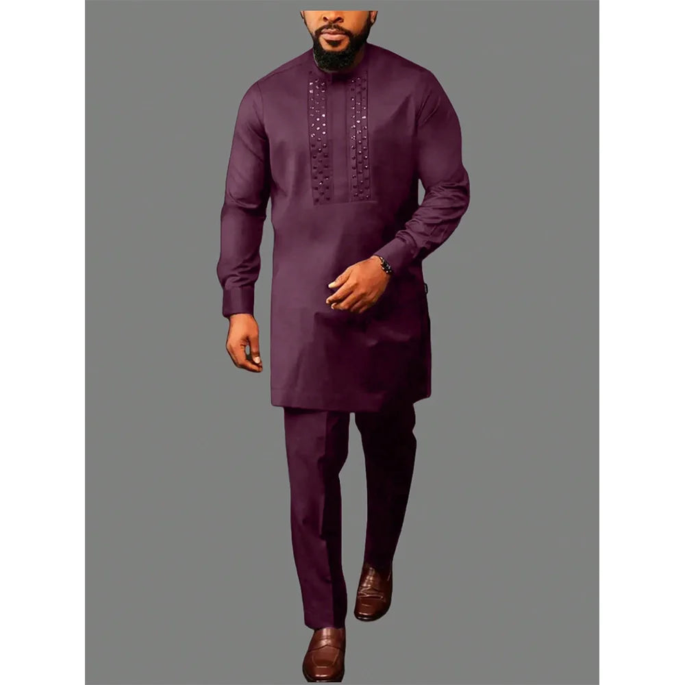 2026 new traditional men's suit luxury gentleman's shirt suit casual travel banquet men's two-piece set fashionable men's suit