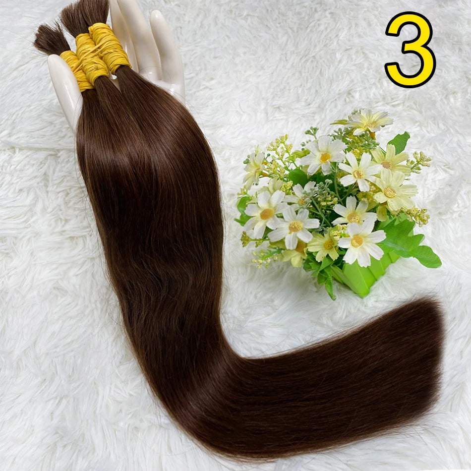 Ombre Straight Bulk Braiding Hair 100% Brazilian Virgin Remy Human Hair Extensions 613 Blonde Color Natural Hair Piece