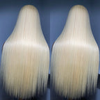Blonde Long Straight Synthetic Wig Middle Part Women Daily 613 Blond Hair Lace Front Wigs Party Use Golden Blonde Straight Hair#