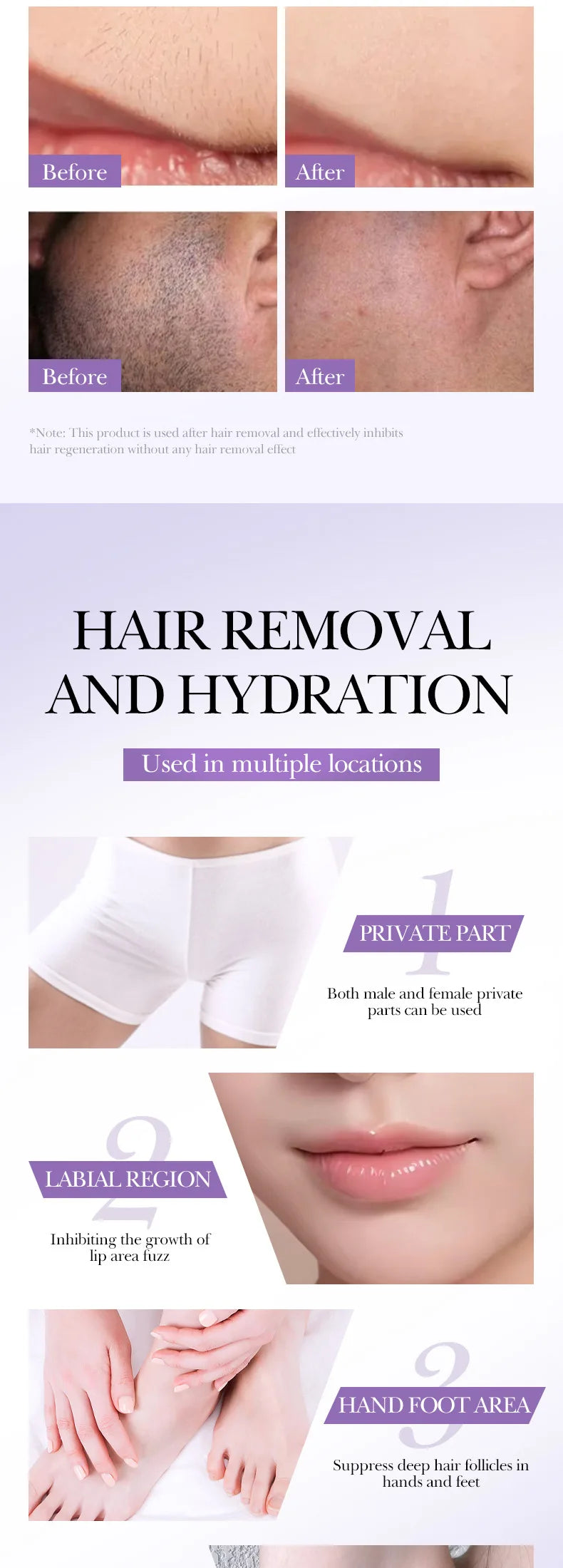 Natural Hair Inhibiting Spray Gently Soothes Nourishes Skin Painless Depilatory Agent Inhibits Hair Growth in Chest Armpit Thigh