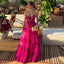 Fuschia Tiered Ruffles Tulle Prom Dresses Sweetheart Sleeveless Pleat Ruched Saudi Arabic Evening Gowns Elegant Formal Dress
