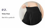 Women's Gym Leggings Elastic High Waist Fake Two Pieces Yoga Pants With Pockets Sportswear Running Tights Gym Yoga Wear