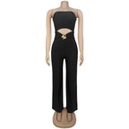 FAGADOER Sexy Hollow Out Bodycon Jumpsuit for Women Solid Color Sleeveless Backless Rompers Female Streetwear Overalls 2026 New