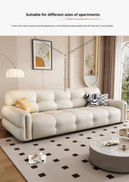 Italian Minimalist Sofa Modern Luxury Living Room Couch Straight Sofa Set Persons Genuine Leather Upholstered Furniture JT40