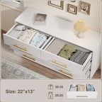 6 Drawer Dresser for Bedroom, Chest of Drawers with Metal Handles, Wood Storage Modern Dresser for Nursery, Living Ro，Customized