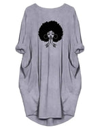 Plus Size Women Short Sleeve O-Neck Loose Casual Dresses