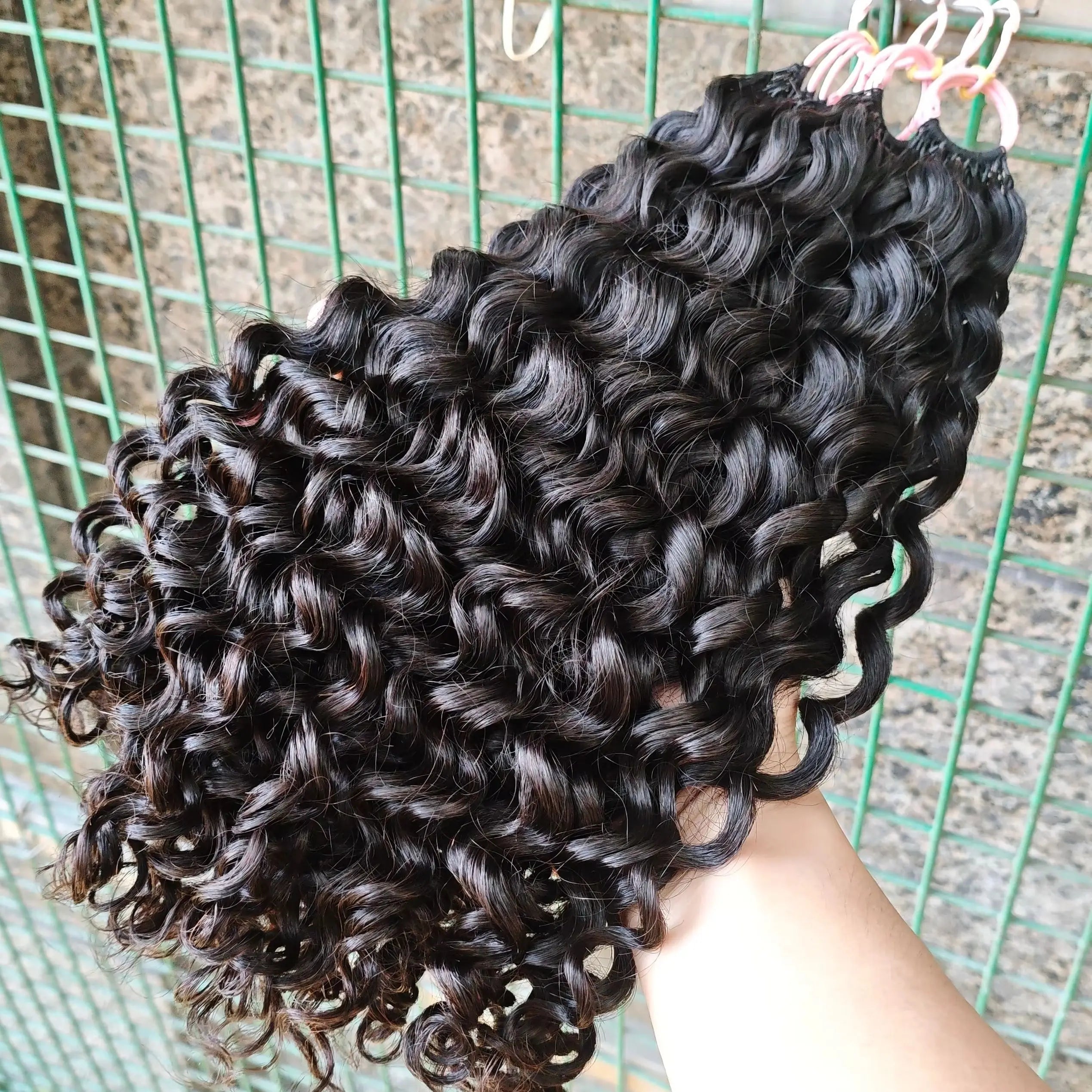 NABI Pre-Separated Crochet Human Hair Bundle Miracle Knots Braiding 14-18inch Water Wave Curly 100% Human Hair for Women