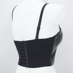 Stylish Wowen PU Leather Corset Imitation Leather Festival Clothing Bustier Lady Cropped Top Girls Punk Rock Club Party Camis
