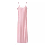 HH Women Summer Yellow Stain V Neck Sling Dress Elegant Sleeveless Loose Maxi Robes 2026 New Ladies Party Holiday Dresses
