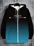 Fashion Gradient Graphic Hooded Zip-Up Casual Sports Pocket Design Long Sleeve Streetwear Outdoor Travel Street Oversized Hoodie